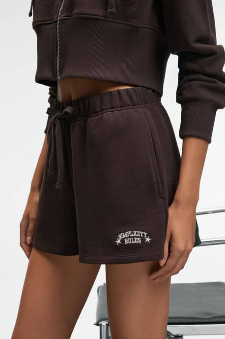 Embroidered High Waist Sweat Shorts - Image 5