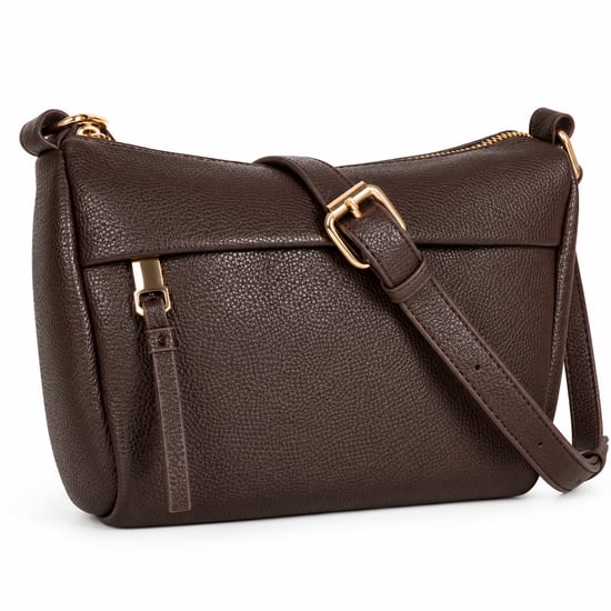 Women's Faux Leather Crossbody Bag Shoulder Handbag in Brown - Image 1