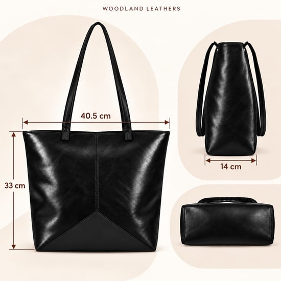 Women's Large Tote Bag Shopper Shoulder Bag in Black - Image 3