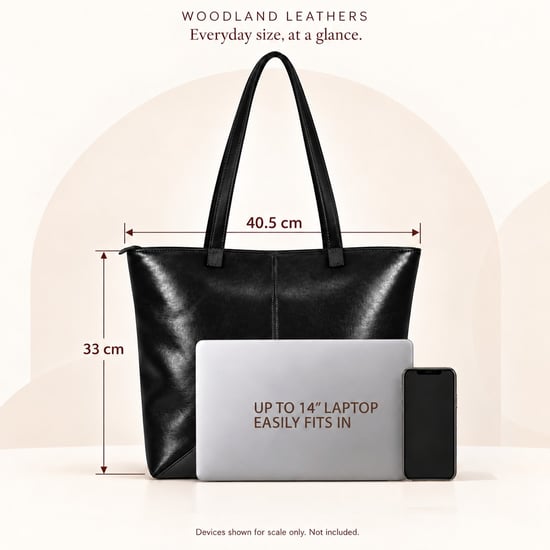 Women's Large Tote Bag Shopper Shoulder Bag in Black - Image 4