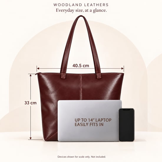 Women's Large Tote Bag Shopper Shoulder Bag in Brown - Image 4