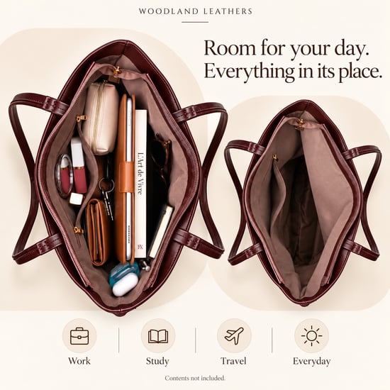 Women's Large Tote Bag Shopper Shoulder Bag in Brown - Image 5