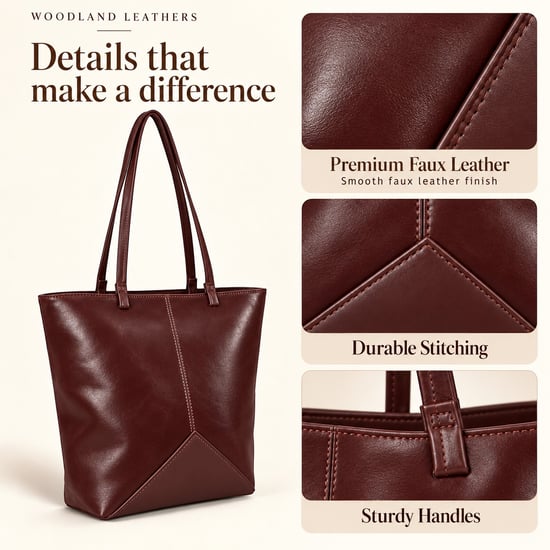 Women's Large Tote Bag Shopper Shoulder Bag in Brown - Image 6