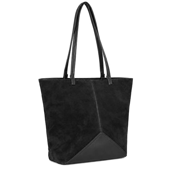 Women's Suede-Effect Tote Bag Large Shoulder Bag in Black - Image 1