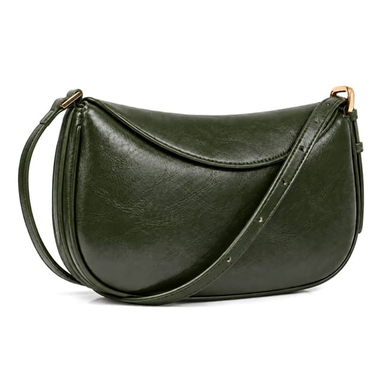 Women's Crescent Crossbody Bag Ladies Shoulder Bag in Dark Green - Image 1