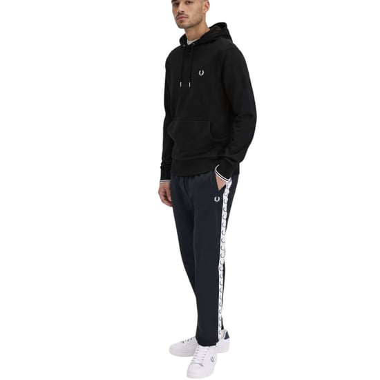 Fred Perry Men's Twin Tipped Pullover Hoodie Black - Image 3