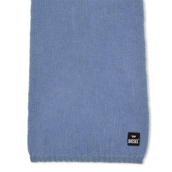 Accessories Diesel Solid Knit Scarf with Logo in China Blue - Image 2