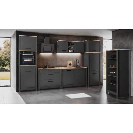 Furnilux Kastopzet veneto antraciet met eiken blad voor de keuken - Image 4