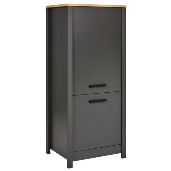 Furnilux Apparatenkast veneto voor koel-vriescombinatie – antraciet met eiken blad - Image 1
