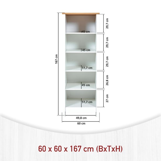 Furnilux Sicilia staand keukenrek 5 vakken wit 60x60x167 cm - Image 4