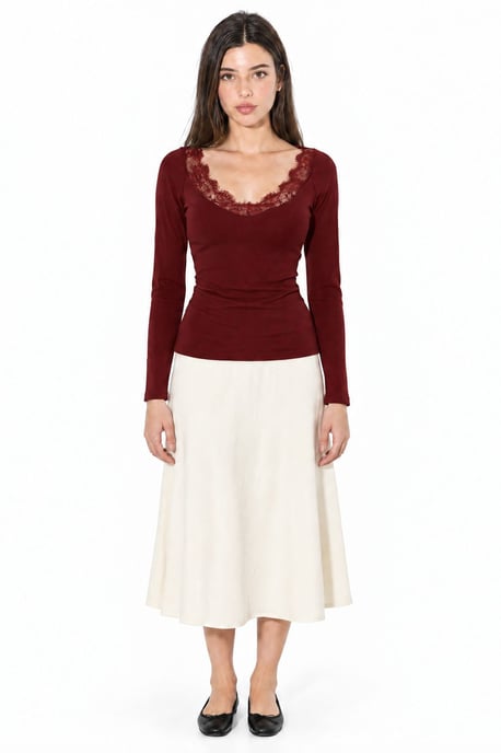 Lace Detailed V-Neck Blouse - Image 4