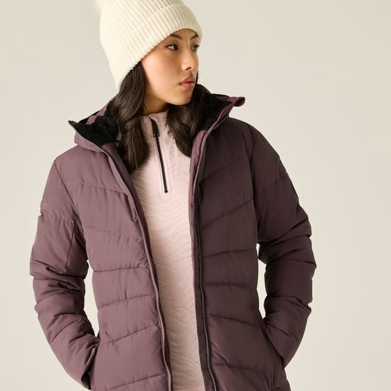 Dare 2b Womens Glacie Long-Length Insulated Waterproof Jacket - Huckleberry - Image 4
