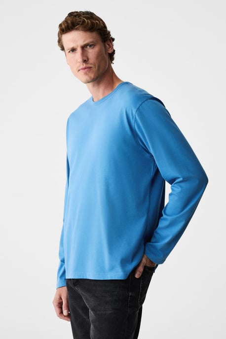 Ribbed Crew Neck Long Sleeve T-Shirt - Image 5