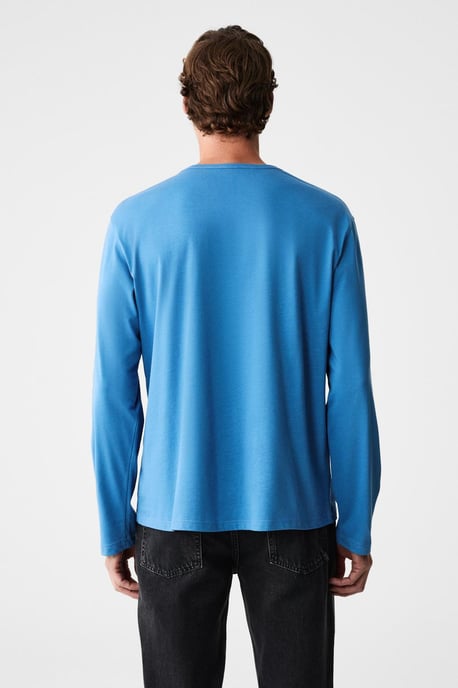 Ribbed Crew Neck Long Sleeve T-Shirt - Image 6