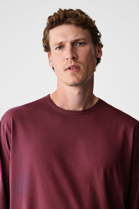 Ribbed Crew Neck Long Sleeve T-Shirt - Image 2