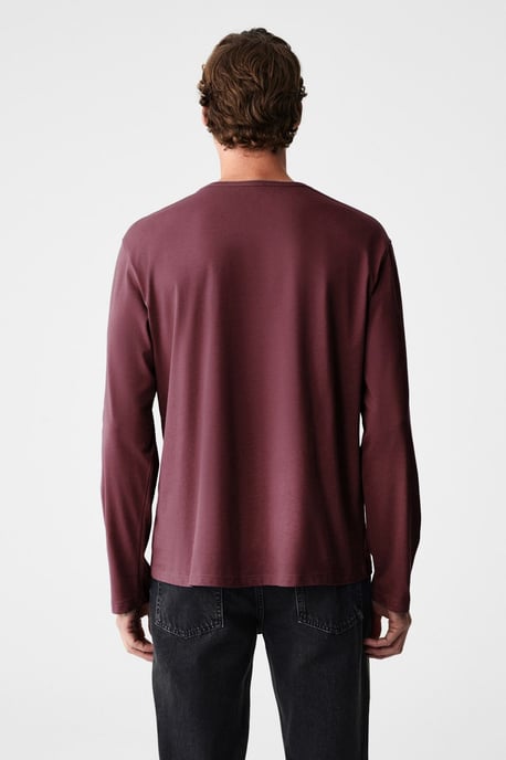 Ribbed Crew Neck Long Sleeve T-Shirt - Image 6