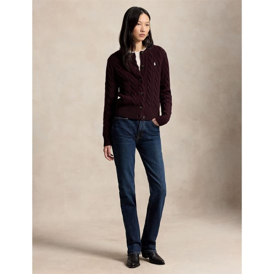 Women's Polo Ralph Lauren Sweater Cardigan in Damson Melange - Image 5
