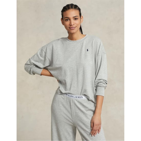 Women's Ralph Lauren Terry Crew Neck 2 Piece Pyjama Set in Grey - Image 4
