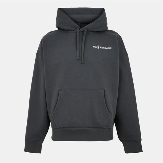 Men's Polo Ralph Lauren Hooded Neck Drop Shoulder Sweatshirt in Deep Grey - Image 1