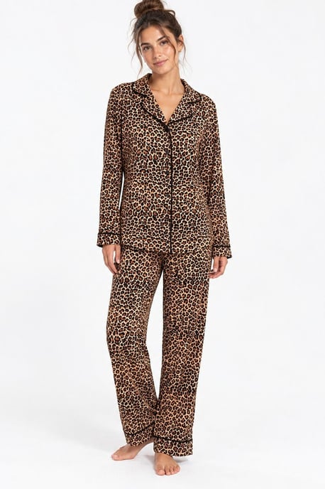 Leopard Print Pajama Set - Image 2