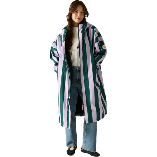 Regatta Womens Cath Kidston Changing Robe - Lilac & Green Candy Stripe - Image 1