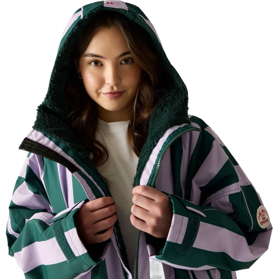 Regatta Womens Cath Kidston Changing Robe - Lilac & Green Candy Stripe - Image 2