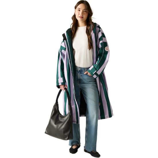 Regatta Womens Cath Kidston Changing Robe - Lilac & Green Candy Stripe - Image 4