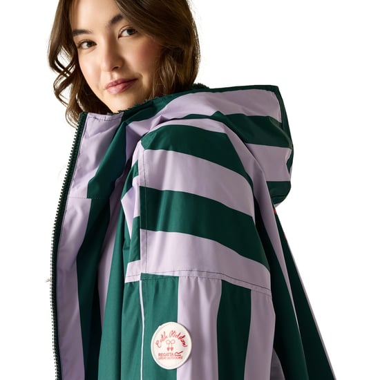 Regatta Womens Cath Kidston Changing Robe - Lilac & Green Candy Stripe - Image 5