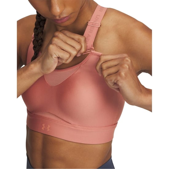 Women's Under Armour Infinity High V-Neck Sports Bra in Pink - Image 6