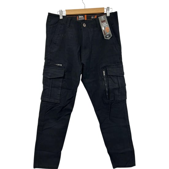 Mens Cargo Trousers Regular Fit Zip Pocket Stretch Cotton Cargo Combat Work Pant - Image 3