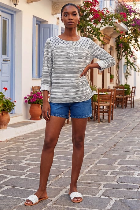 Petite Contrast Front Tunic Top - Image 1