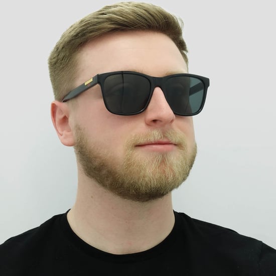 Gucci Rectangle Mens Black Grey Sunglasses - Image 5