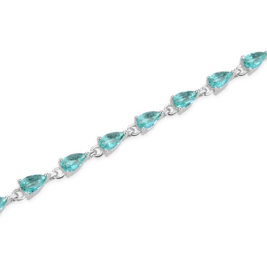 Luxenter armband, 925 sterling zilver, muanyala en smaragd kubieke zirkonia, gerhodineerd afgewerkt - Image 4