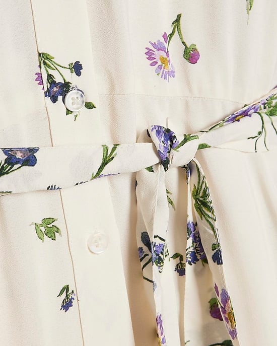 River Island Womens Midi Shirt Dress White Floral Long Sleeve - Image 5