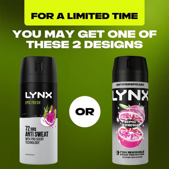 Lynx Epic Fresh Antiperspirant Aerosol Deodorant Spray 72H Protection 150ml, 3pk - Image 3