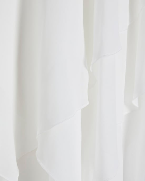 River Island Womens Ruffle Cape Cream High Neck Tiered Ruffles Top - Image 5