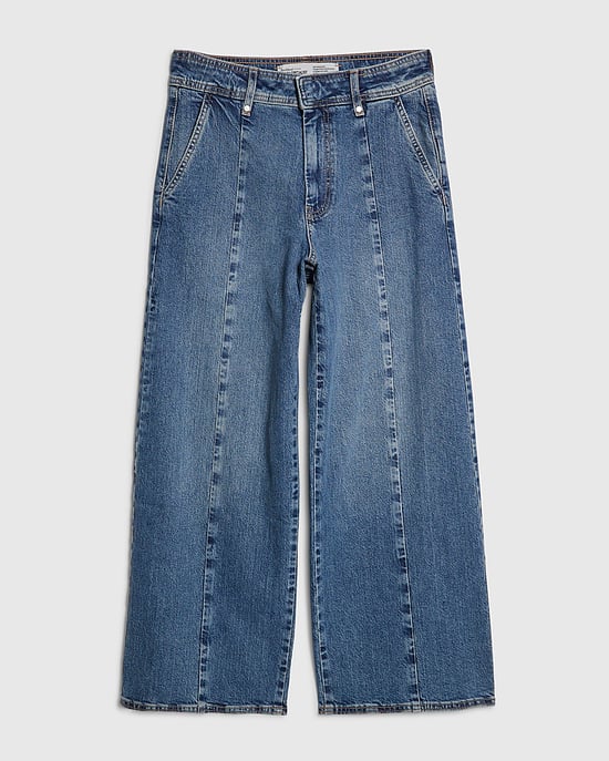 River Island Womens Cropped Jeans Blue Denim Zip Hook - Image 6