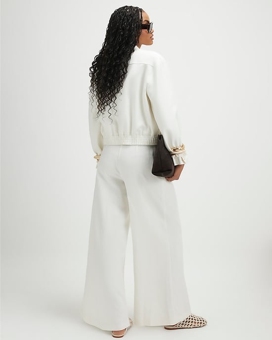 River Island Womens Wide Leg Trousers White Belted High Waist - Image 4