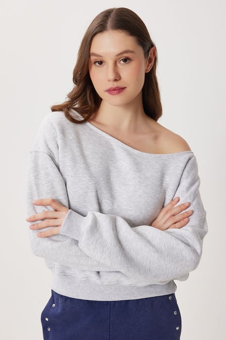 Asymmetrisk Krage Sweatshirt - Image 2