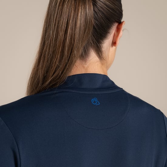 Craghoppers Womens/Ladies Nosilife Mock Neck Long-Sleeved Golf T-Shirt (Blue Navy) - Image 6
