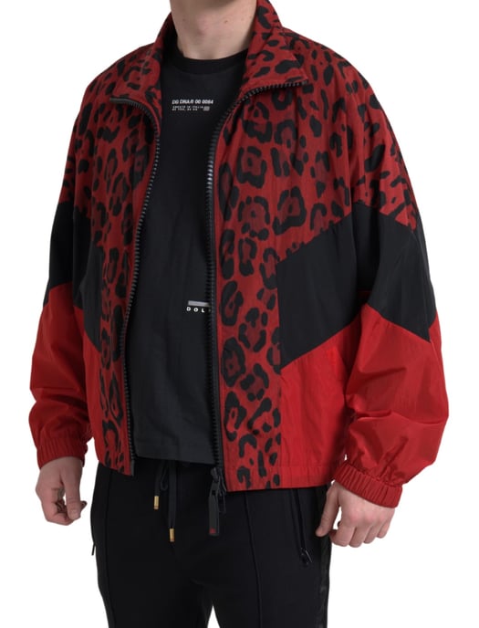 Leopardmönstrad Träningsjacka Rödsvart Stil - Image 2