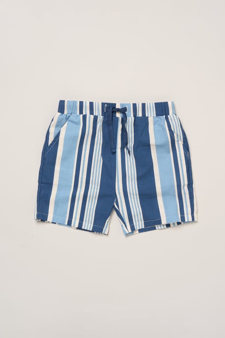 Woven Shirt, Stripe Shorts and Fedora Hat - Image 5