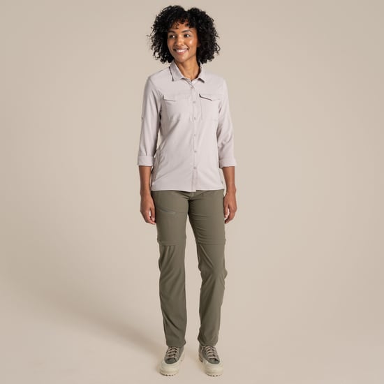 Craghoppers Womens/Ladies NosiLife Pro III Nosilife Long-Sleeved Shirt (Soft Mushroom) - Image 1
