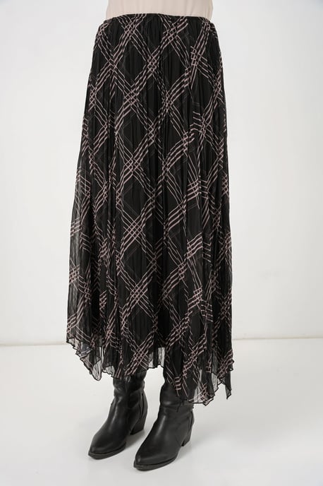 Asymmetrisk mönstrad maxikjol - Image 4