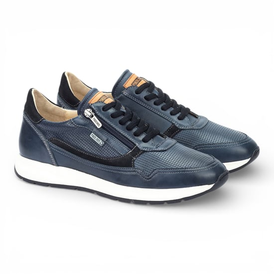 Pikolinos Heren Blauwe Leren Gemakkelijk te Dragen Sneakers - Getafe - Image 4