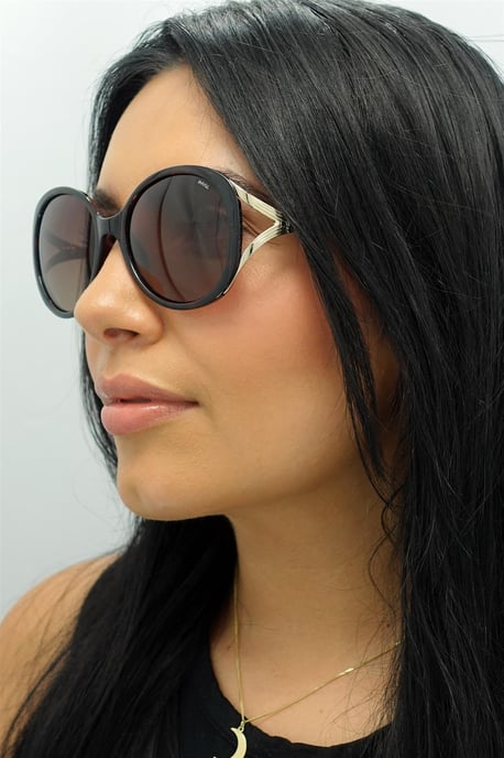 INVU Round Womens Demi Gold Brown Tortoise Brown Polarized B2117 - Image 5