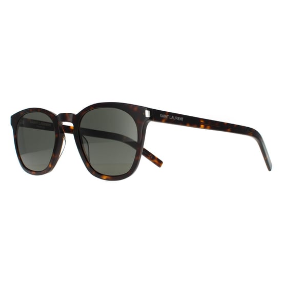 Saint Laurent Square Unisex Mörk Havana Grå SL 28 SLIM Solglasögon - Image 2
