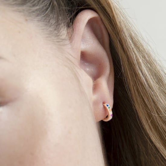 Luxenter leofcar örhängen i 925 sterling silver och flerfärgade zirkoner med 18kt roséguldpläterad yta - Image 4