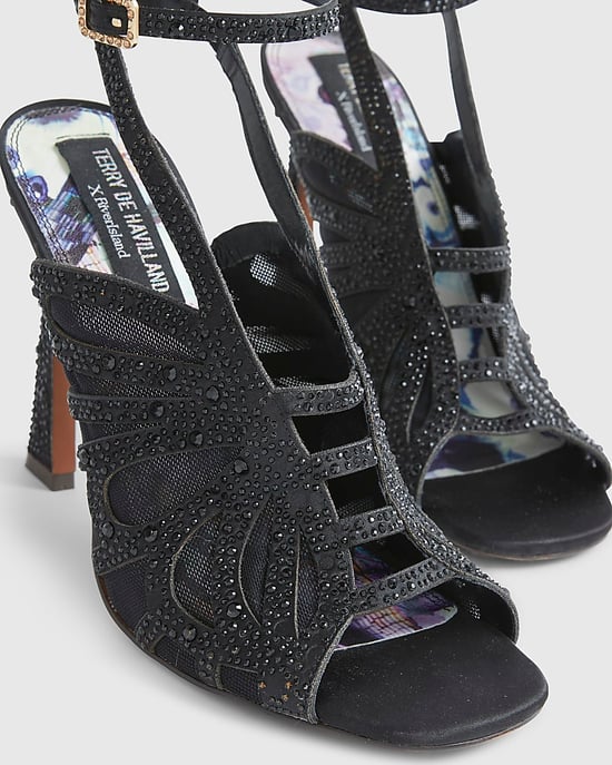 River Island Womens Heels Black Butterfly Design Caged Buckle - Image 4