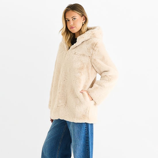 Hooded Faux Fur Jacket - Image 3